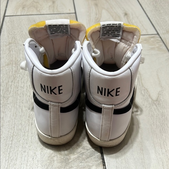 Nike White and Yellow High-Top Sneakers - Picture 3 of 5